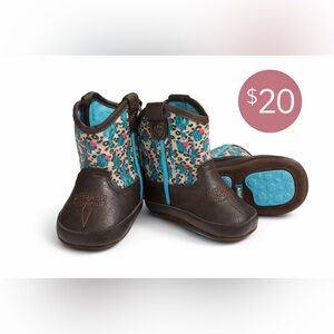 Ariat Kids Floral Blue and Brown Boots